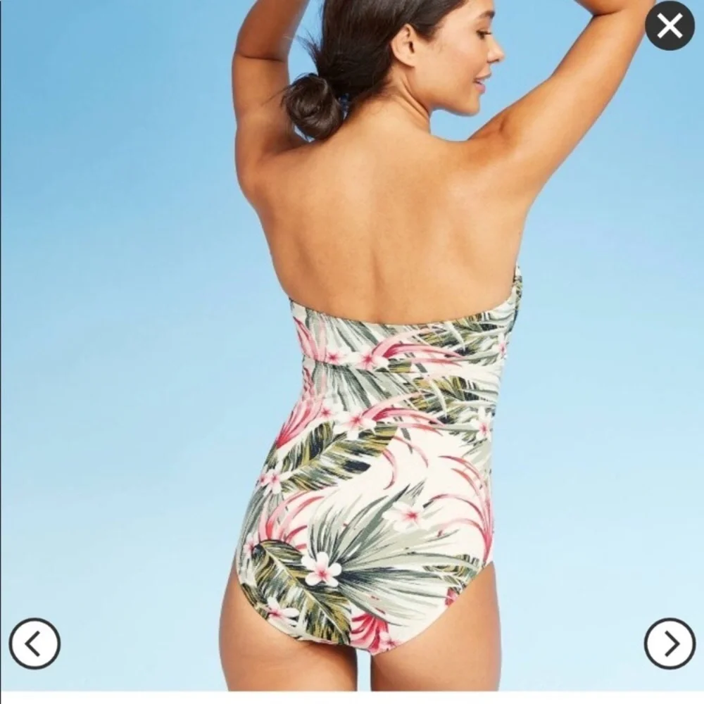 ?.Kona Sol Pique Bandeau One Piece Swimsuit - Kona Sol™ Multi